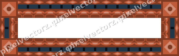 Decorative picture frame border in orange and cyan with diamond band
