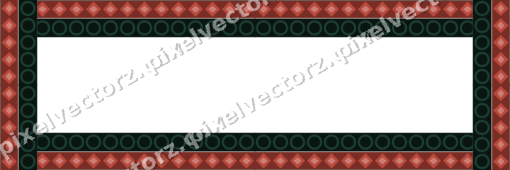 Decorative picture frame border in dark red with ring chain