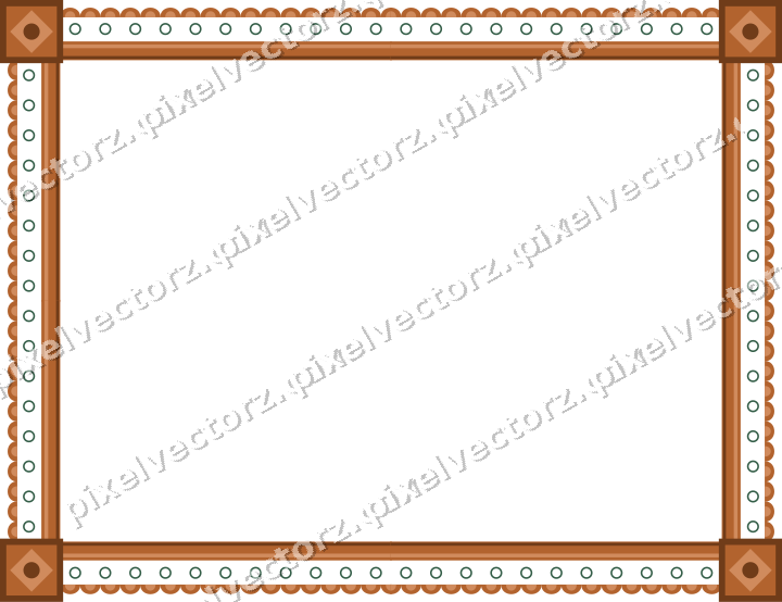 Decorative picture frame border in dark green with scale band