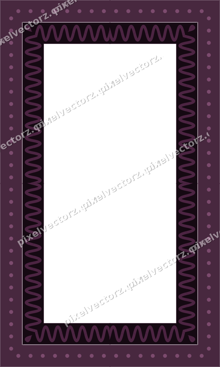 Decorative picture frame border in dark magenta and lime with dot row