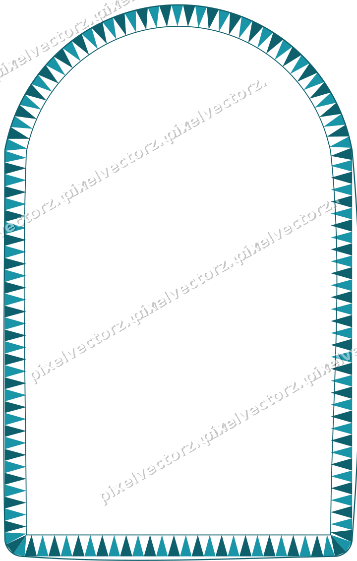 Decorative line art frame in amber and dark teal with label plaque