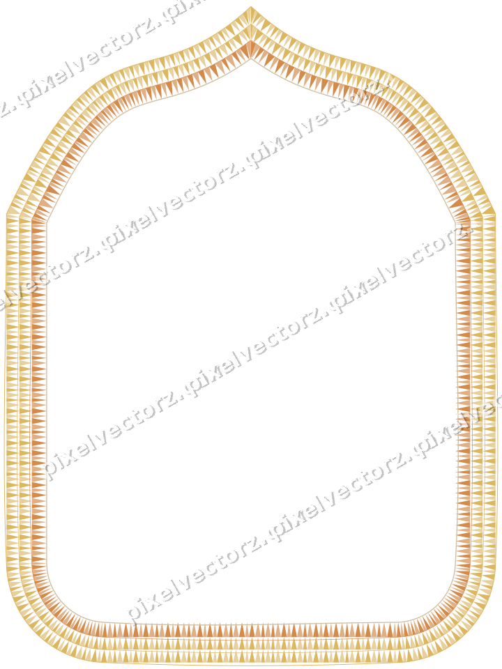 Decorative line art frame in orange and amber with label plaque