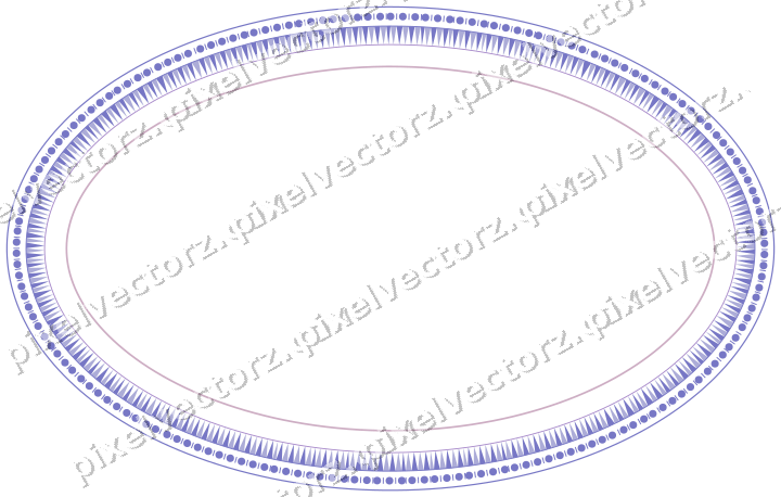 Decorative line art frame in purple and blue with oval and beaded line