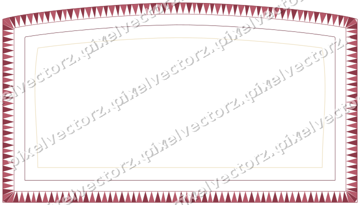 Decorative line art frame in dark pink and amber with label plaque
