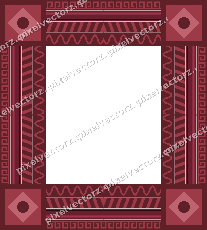 Decorative picture frame border in dark pink and red with greek key