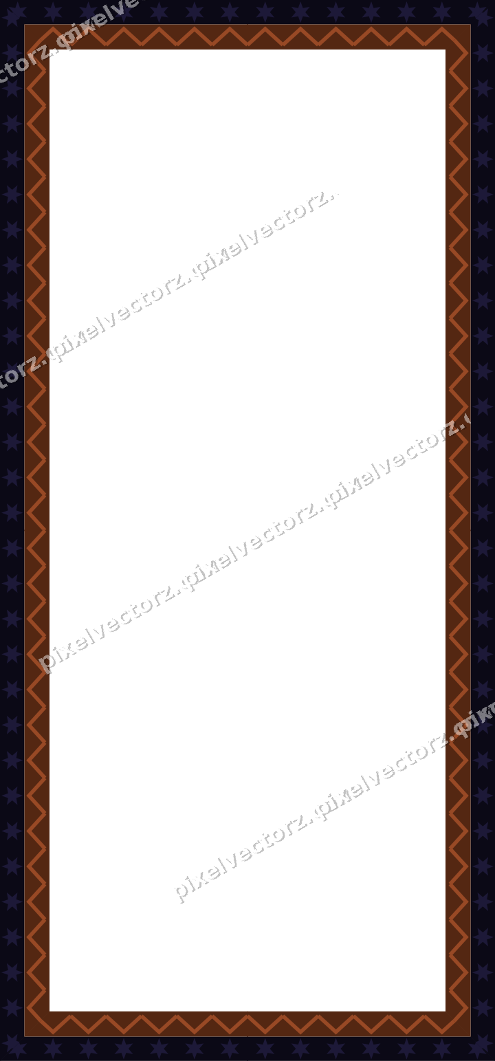 Decorative picture frame border in orange and blue with zigzag
