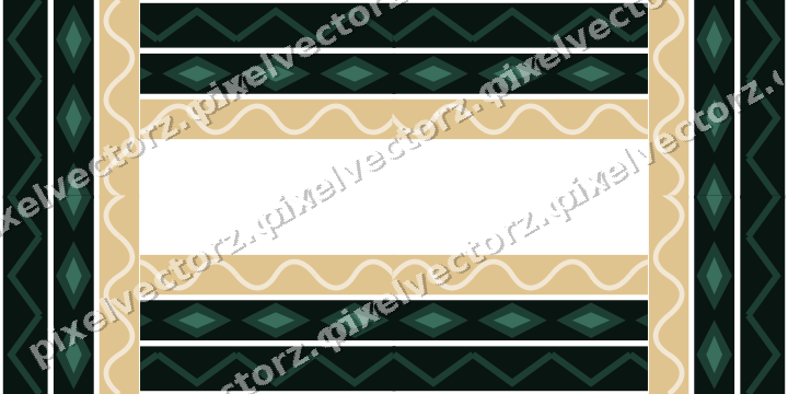 Decorative picture frame border in dark green with diamond band