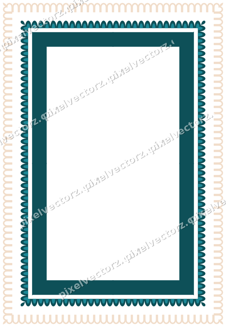 Decorative picture frame border in dark teal with scale band