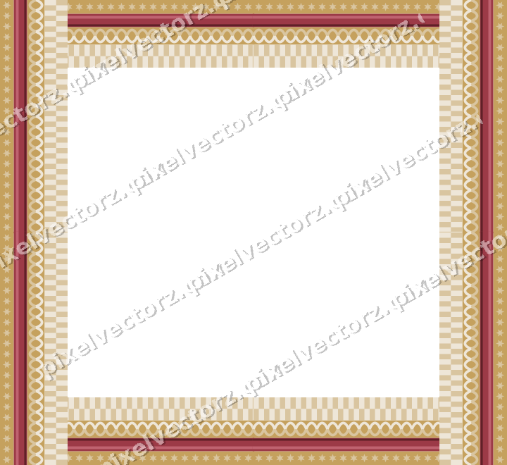 Decorative picture frame border in dark pink and red with star band