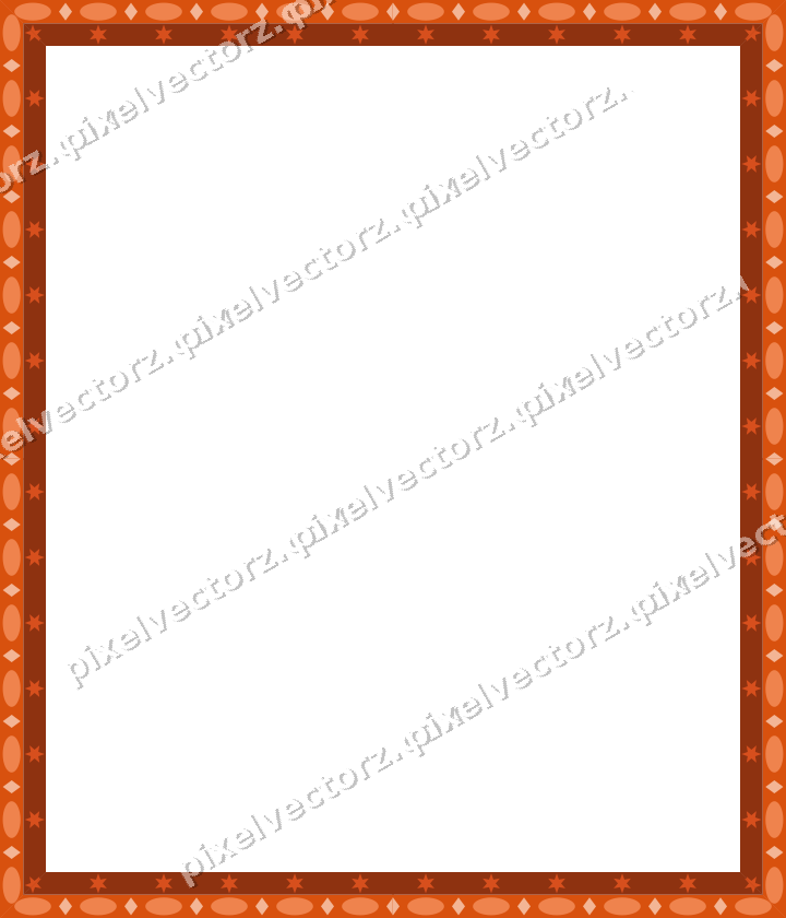 Decorative picture frame border in orange and teal with egg and dart
