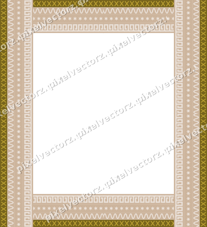 Decorative picture frame border in amber with cross band