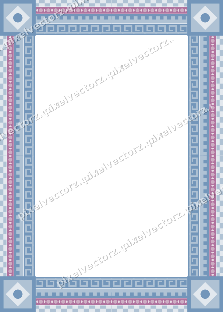 Decorative picture frame border in purple and blue with bead and reel