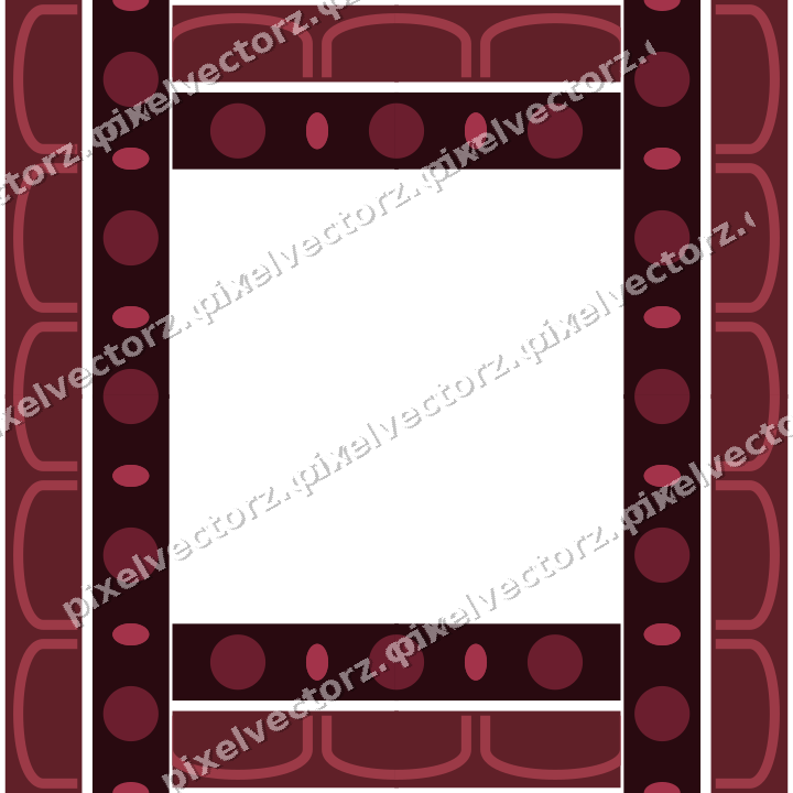 Decorative picture frame border in dark pink with arcade frieze