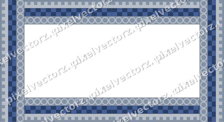 Decorative picture frame border in dark blue and white with step band