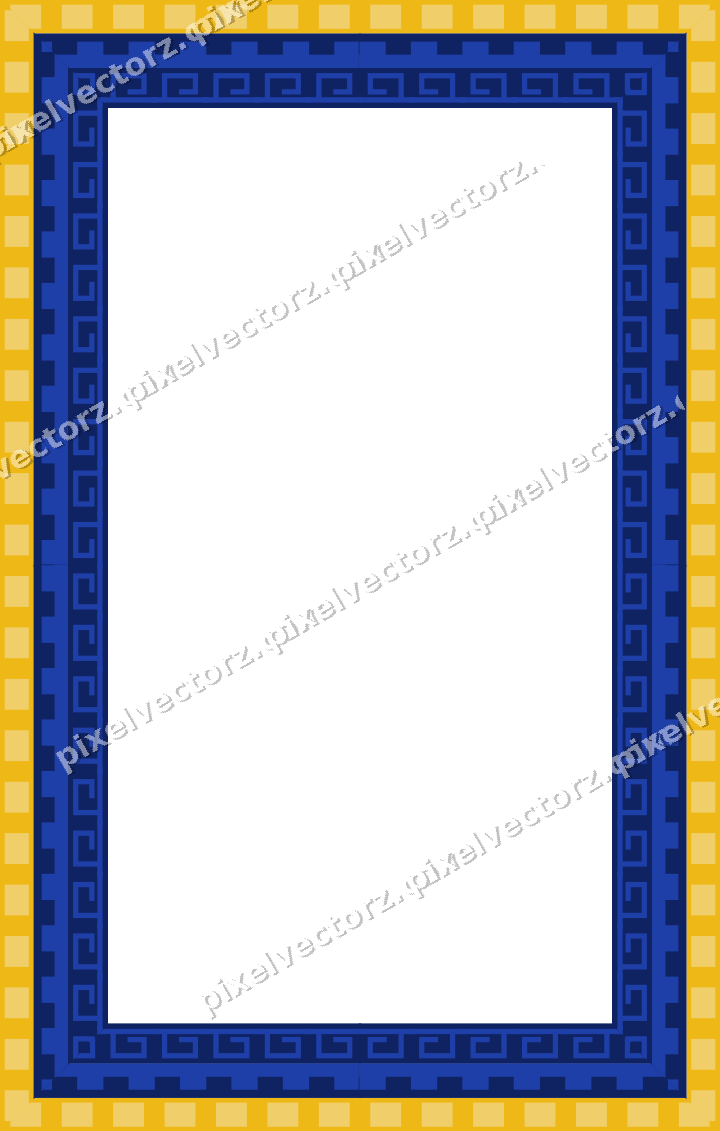 Decorative picture frame border in amber and blue with step band