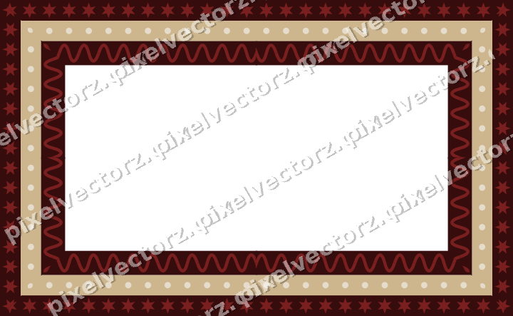 Decorative picture frame border in dark red with star band