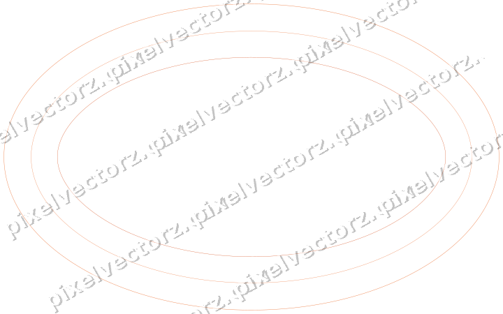 Decorative line art frame in orange and teal with oval