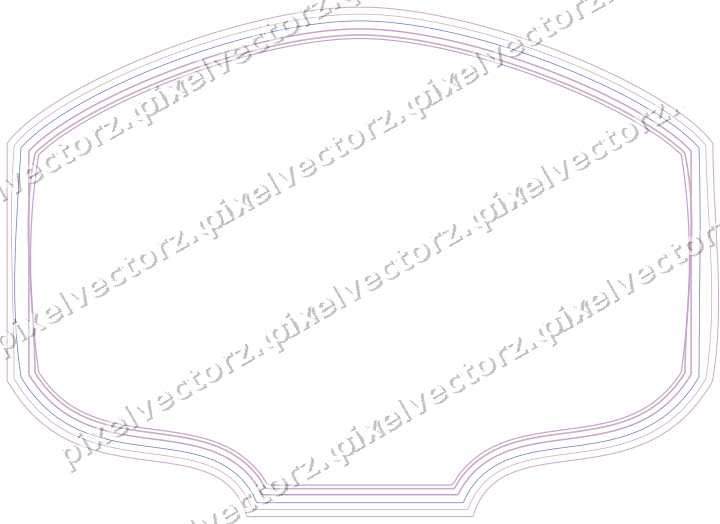 Decorative line art frame in purple and blue with label plaque