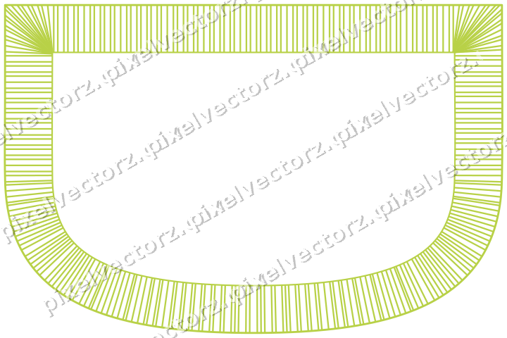 Decorative line art frame in dark magenta and lime with shield