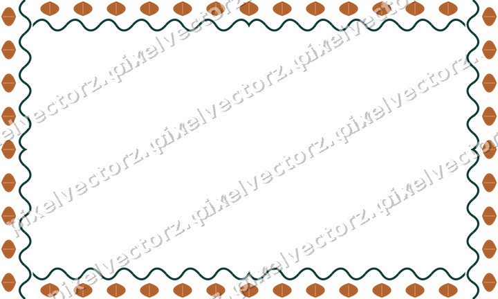 Decorative picture frame border in orange and teal with leaf moulding