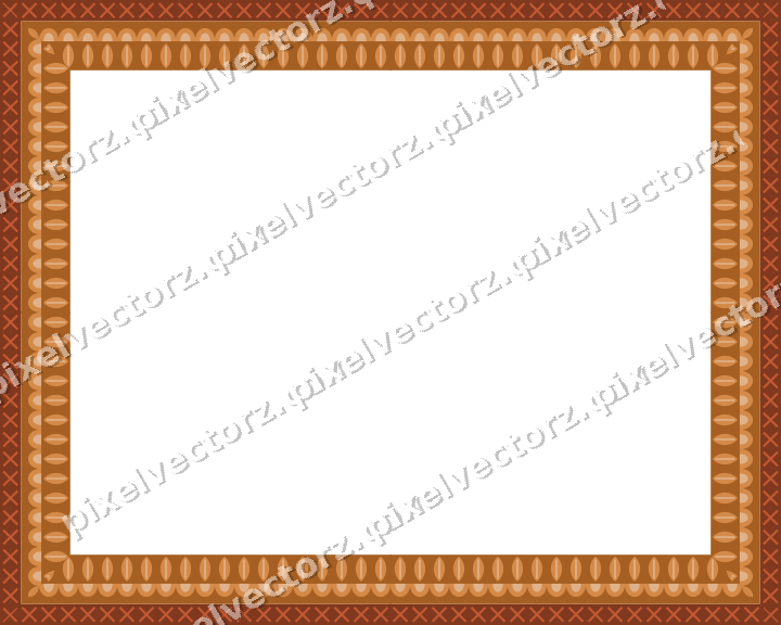 Decorative picture frame border in orange and amber with cross band