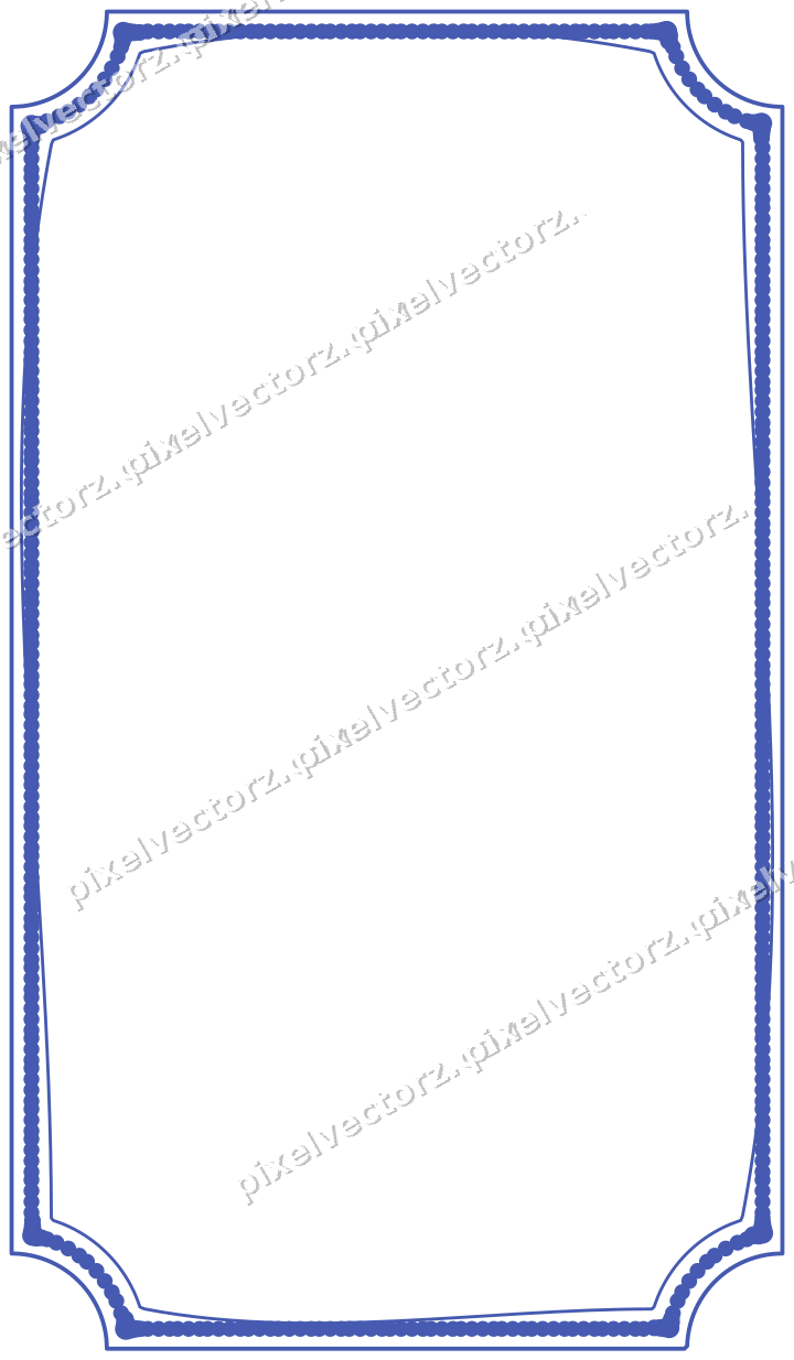 Decorative line art frame in blue and cyan with label plaque