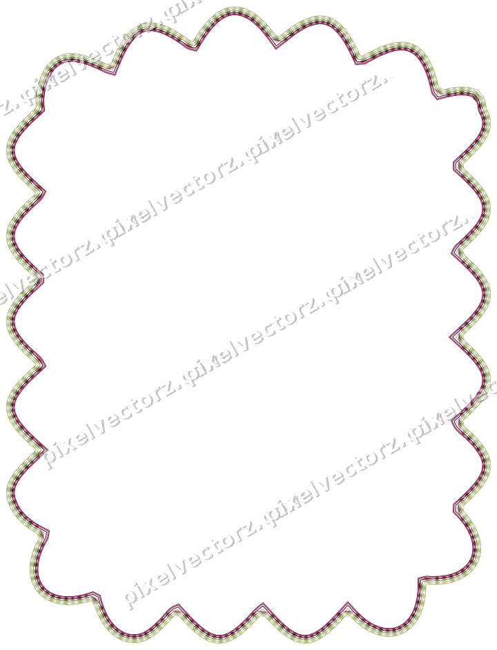 Decorative line art frame in lime and pink with label plaque