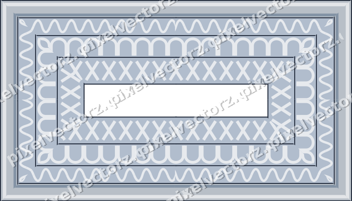 Decorative picture frame border in dark blue and white with wave band