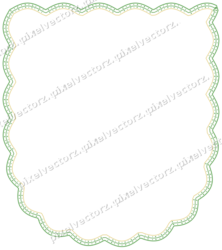 Decorative line art frame in lime and yellow with shield
