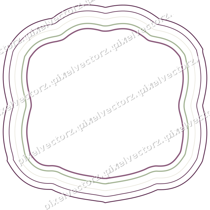 Decorative line art frame in dark magenta and lime with label plaque