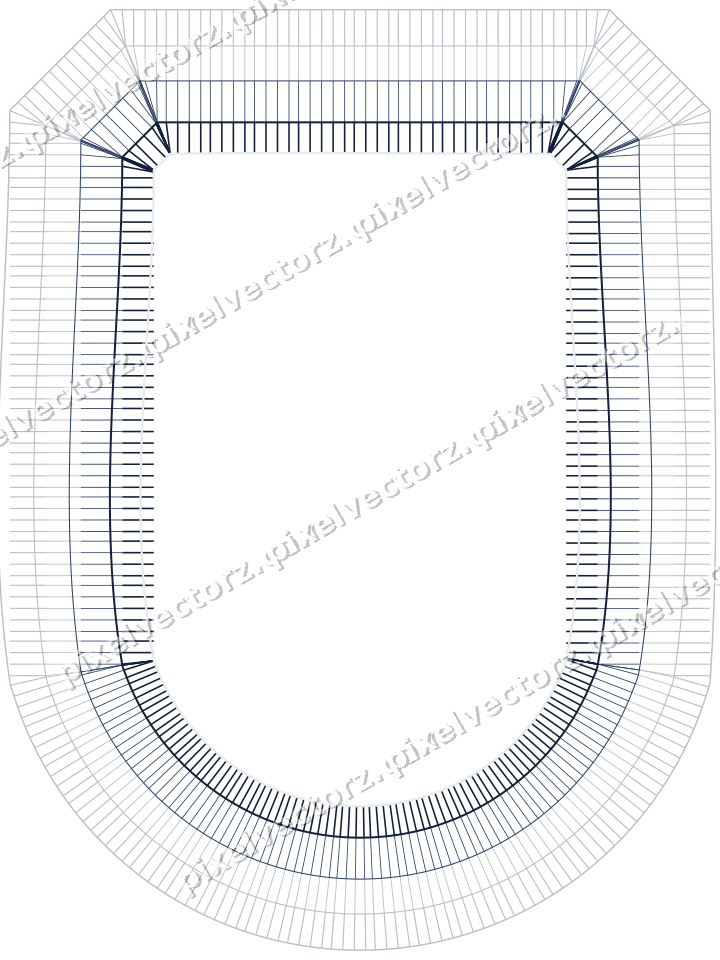 Decorative line art frame in dark blue and white with label plaque