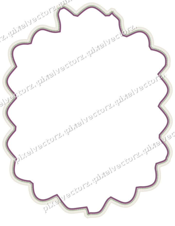 Decorative line art frame in dark magenta and lime with label plaque
