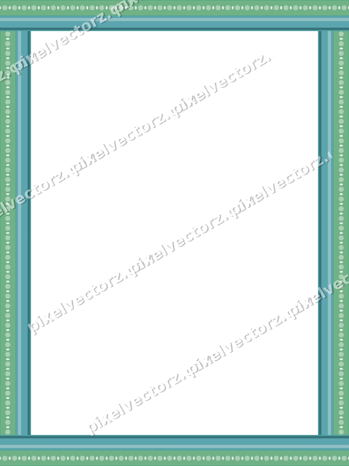 Decorative picture frame border in green and teal with bead and reel