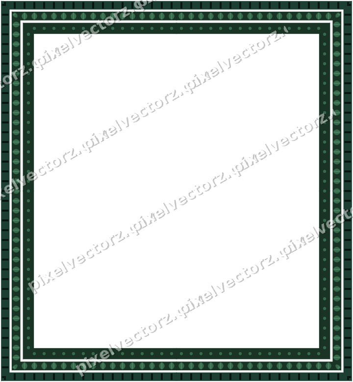 Decorative picture frame border in dark green with leaf moulding
