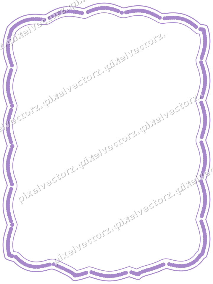 Decorative line art frame in purple and blue with label plaque