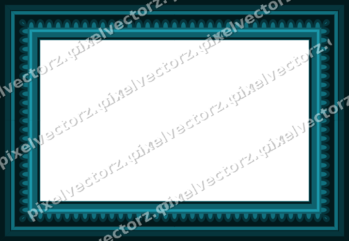 Decorative picture frame border in amber and dark teal with scale band
