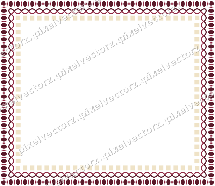 Decorative picture frame border in dark pink and amber with guilloche