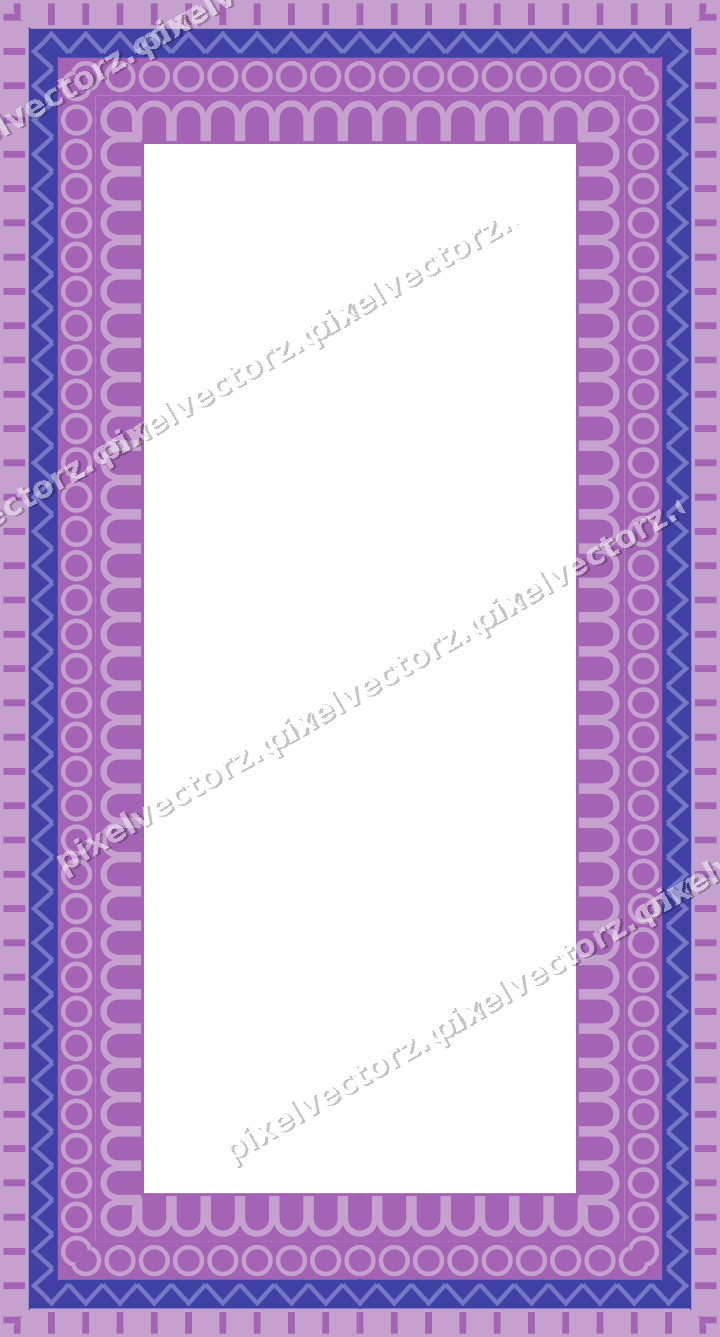Decorative picture frame border in purple and blue with zigzag