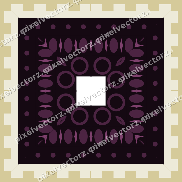 Decorative picture frame border in dark magenta and lime with dot row