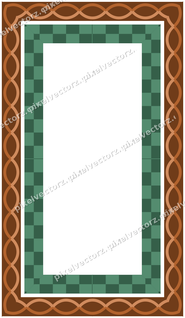 Decorative picture frame border in dark green with guilloche