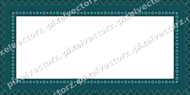 Decorative picture frame border in dark teal and orange with wave band