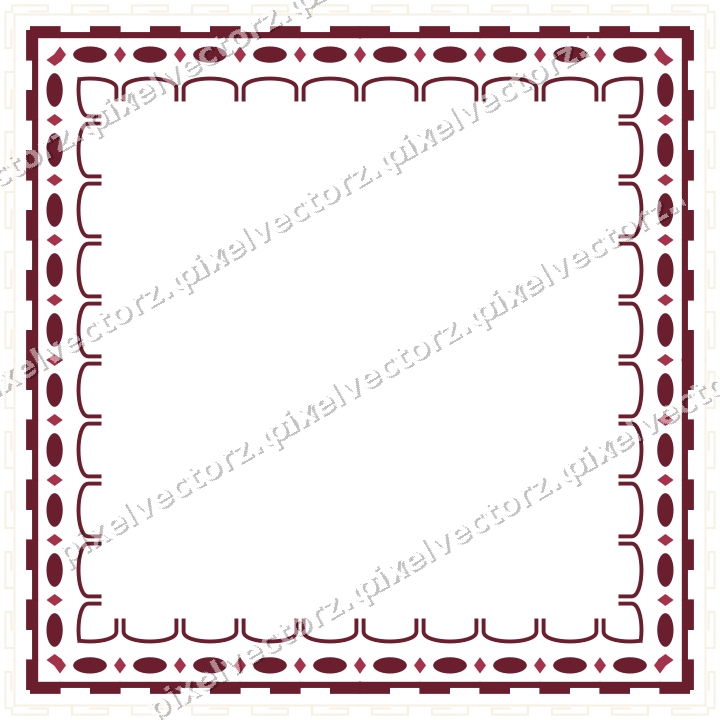 Decorative picture frame border in dark pink and red with step band