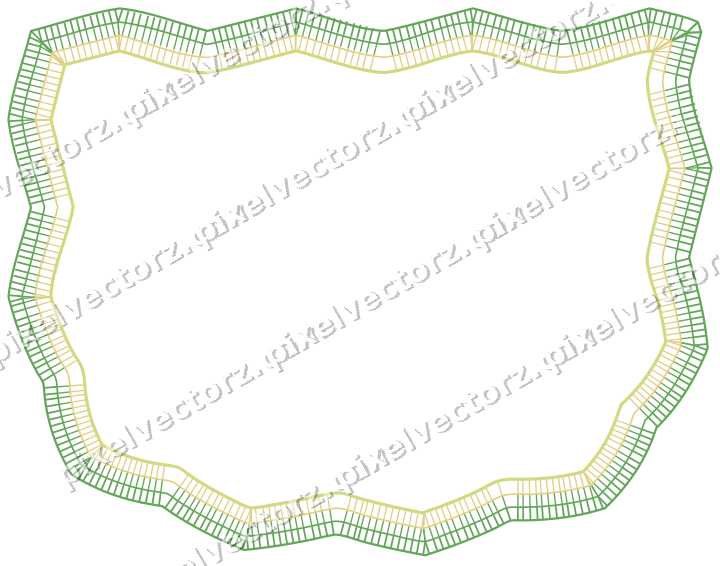 Decorative line art frame in lime and yellow with shield