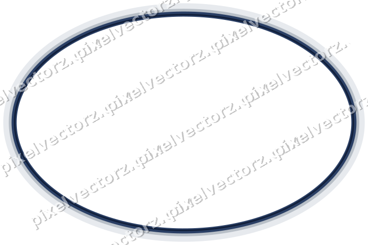 Decorative line art frame in dark blue and white with oval