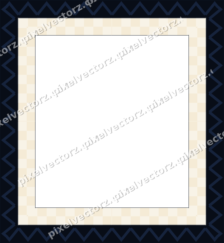Decorative picture frame border in dark blue and amber with zigzag
