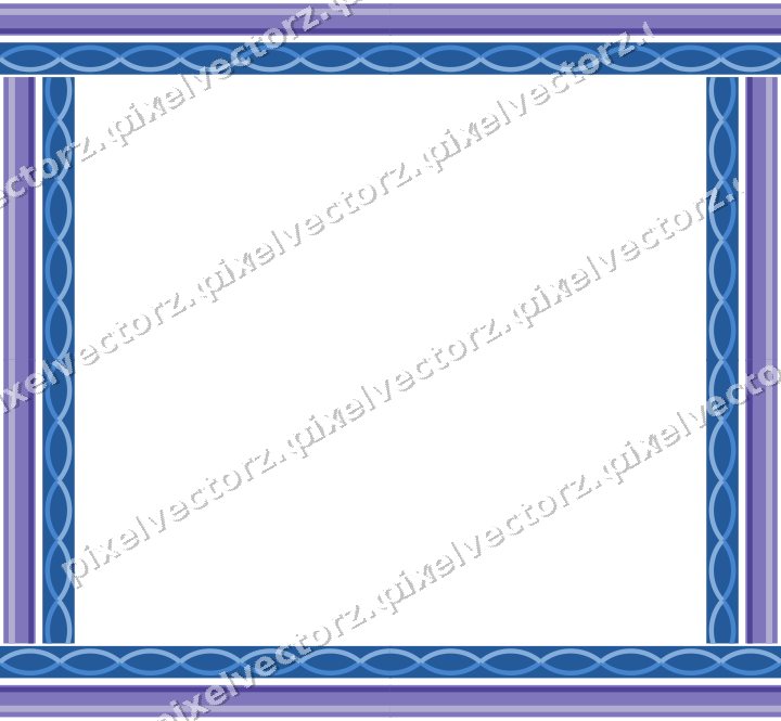Decorative picture frame border in blue and cyan with guilloche