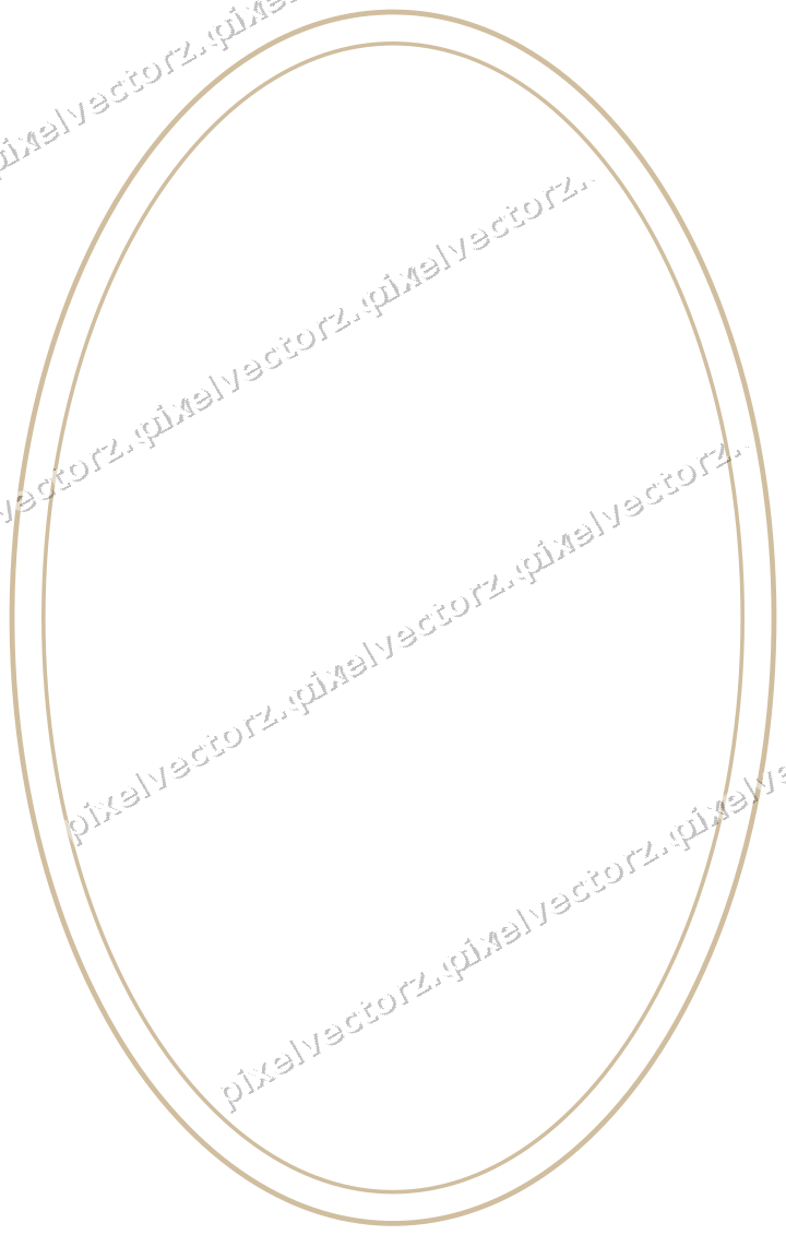 Decorative line art frame in orange and amber with oval