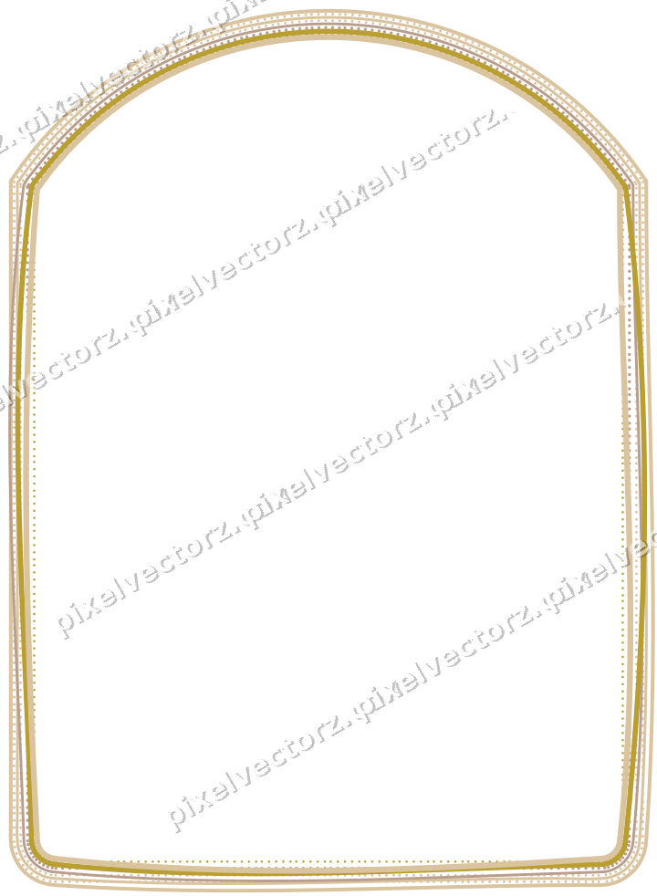 Decorative line art frame in amber and pale orange with label plaque