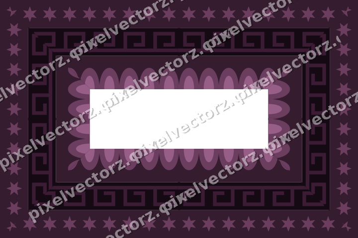 Decorative picture frame border in dark magenta with star band
