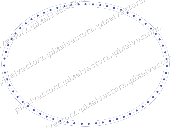 Decorative line art frame in dark blue and amber with oval